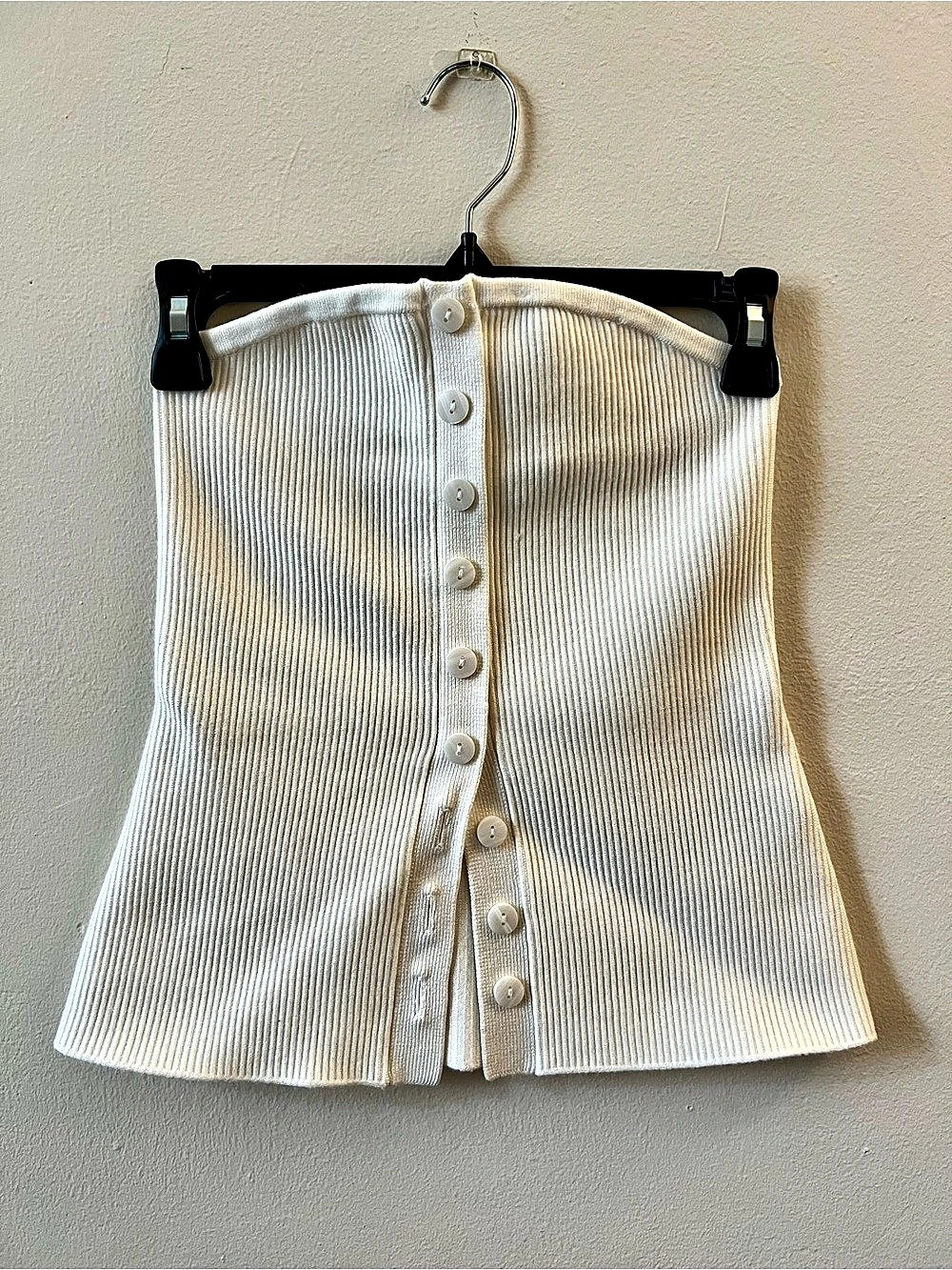 Abercrombie & Fitch Ottoman Peplum Tube Top White XS